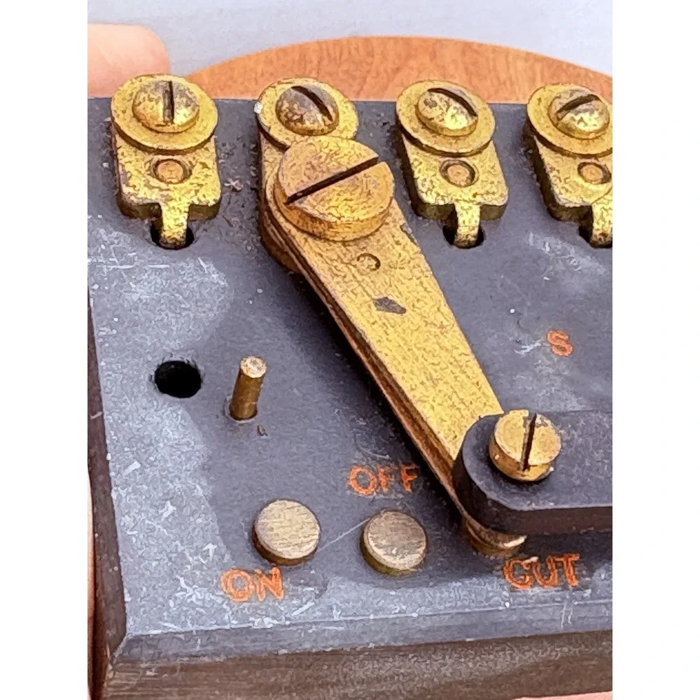 Antique Western Electric Slate Knife Switch Board Vintage Telegraph Telephone